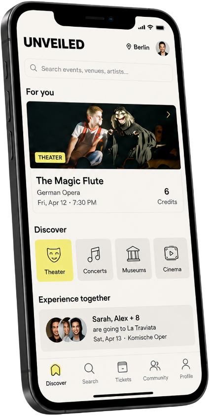 Unveiled App auf dem Smartphone